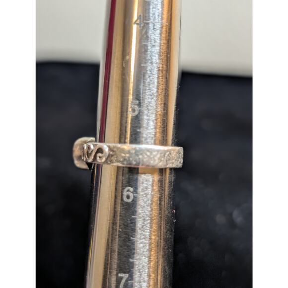 Vintage Marked Fuzion 925 Sterling Silver Bezel Set Pearl Ring Size 5.5 - Picture 4 of 5